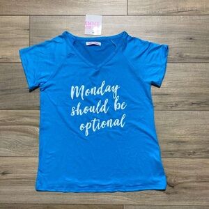 Emme Jordan Womens Mondays Should Be Optional Short Sleeve Graphic Tee‎ M